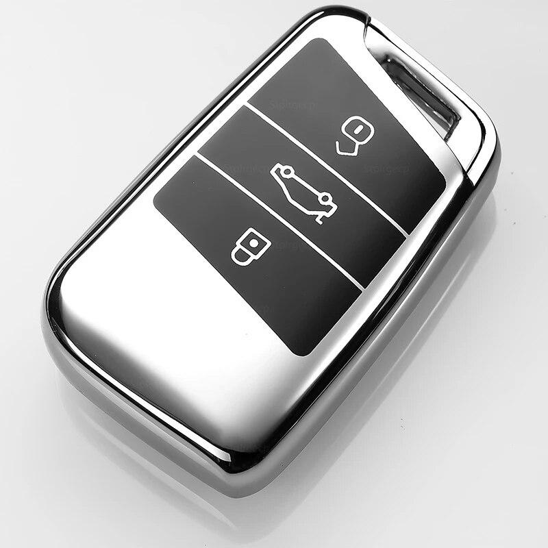 

Чехол для дистанционного ключа из ТПУ для автомобиля, брелок для VW Volkswagen Passat B8 Tiguan Magotan Golf для Skoda Kodiaq Superb A7, аксессуары серебряный