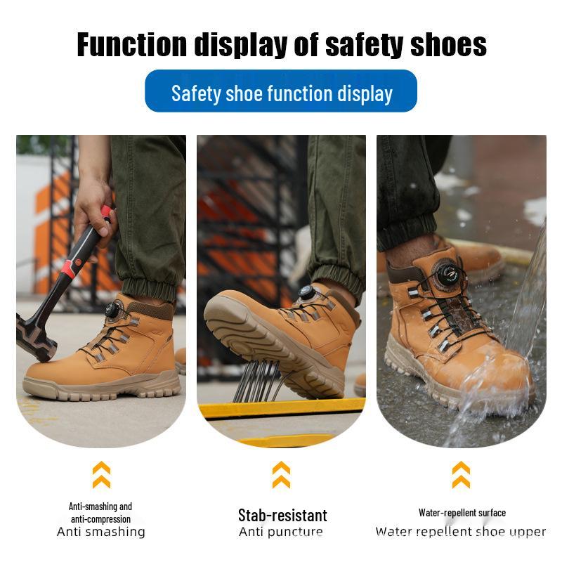 Men's Durable, Lightweight, Water-Repellent Safety Boots - Anti-Smash, Anti-Puncture Protection