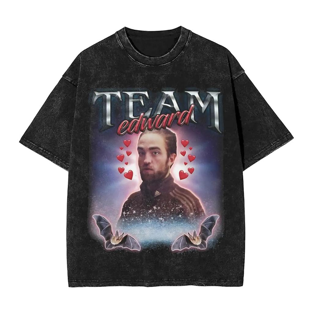 Crepuscolo Jacob Black Squadra Jacob Lupo Grafica Unisex Cotone Pesante Nero Vintage Streetwear T-Shirt