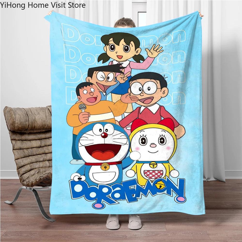Doraemon Japonský Anime Deku Dívky Kluci Plyšový Dekorační Deku na Pohovku Novinka Teplý Deku na Všechna Roční Období Děti Student Děti Dárek