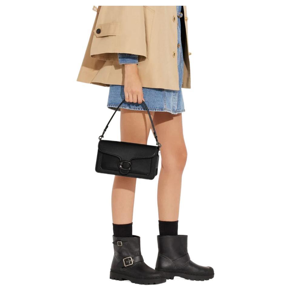 Coach Tabby Pebbled Leather Portable Crossbody Bag , Shoulder Bag Medium Women's Pure Black (Unisex) Shoulder Bags CH857 V5BLK