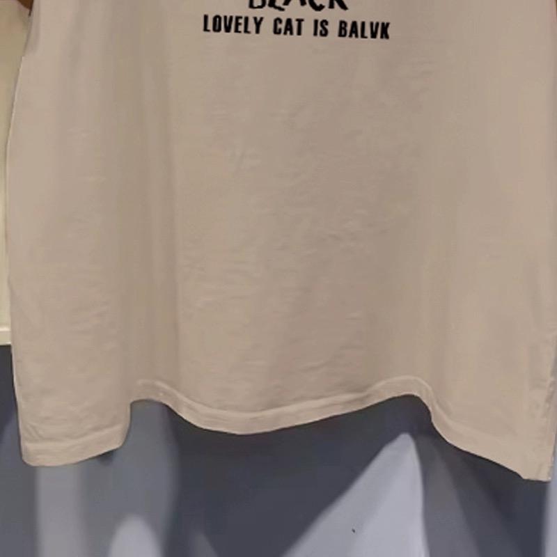 high quality 220G 100% cotton Tee shirt Summer vintage funny Cartoon Print T Shirt for Women Clothes Harajuku Oversized T-shirt Y2k Tops streetwear