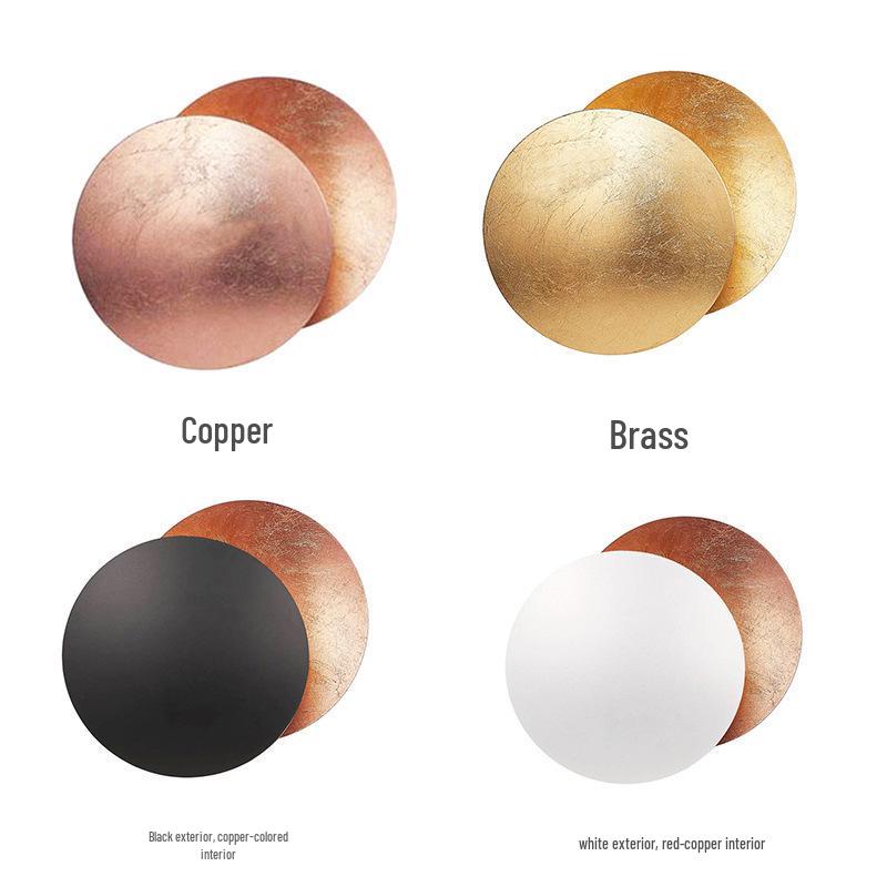 Nordic Moon Eclipse Wall Lamp: Creative Lighting Fixture for Corridor, Stairway, Bedroom, Living Room, or Bedside Decor.