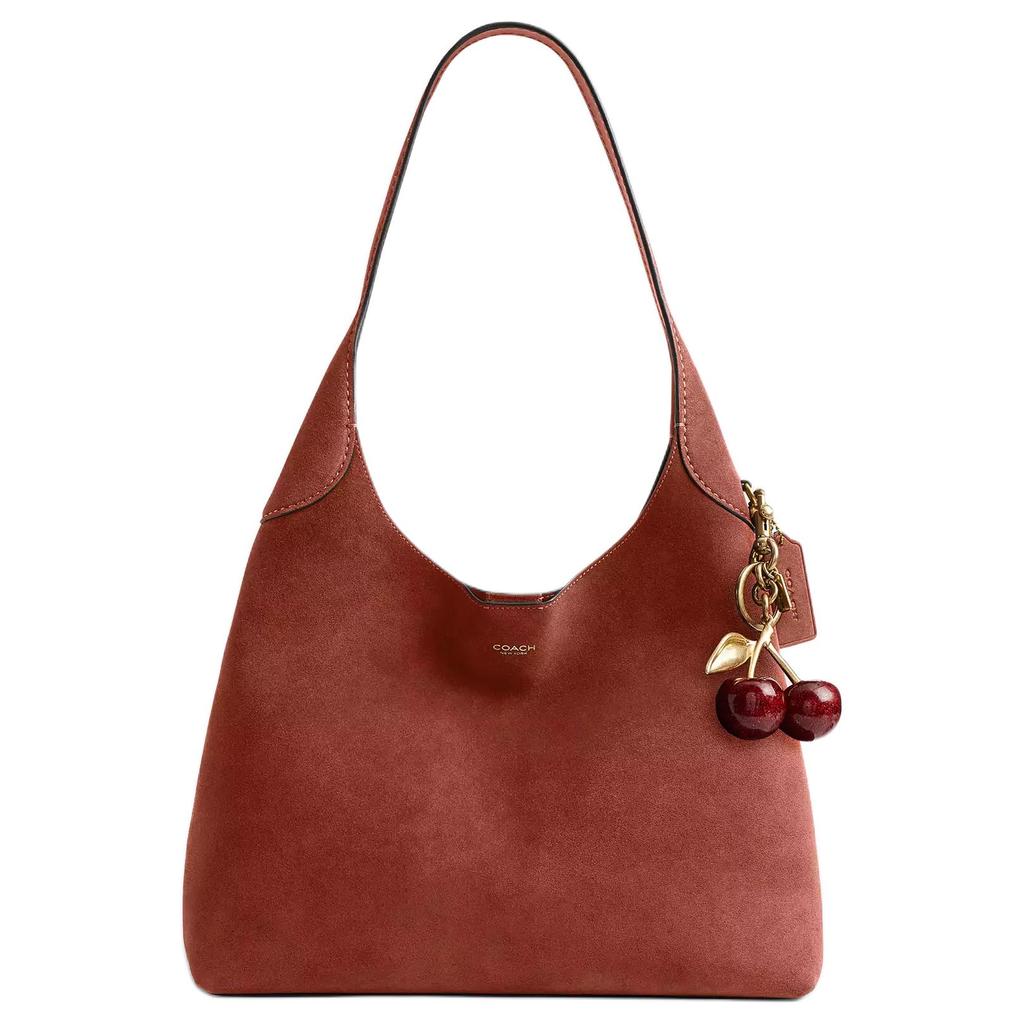 Coach Brooklyn 35 Embossed Design Suede Shoulder Bag Large Women Shoulder Bag Brown CCU01-B4AY