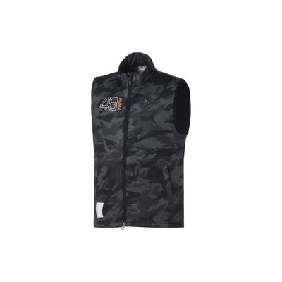 Digital Logo Camouflage Print Stand Collar Cotton Vest with Zipper Men Vests Grey 539381-02