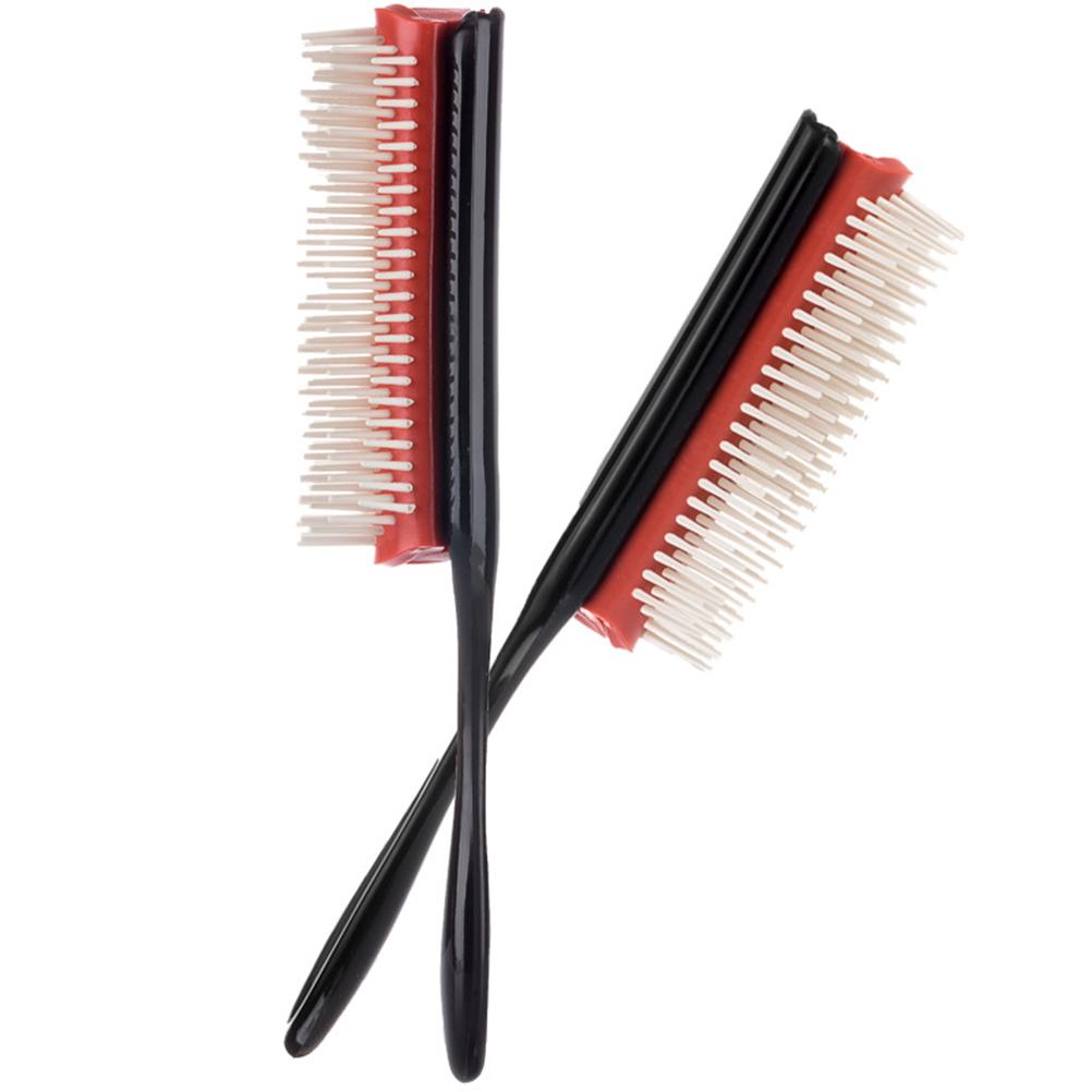 Hair Styling Brush 9 Row Hairbrush Salon Hairdressing Straight Curly Hair Comb Brush
