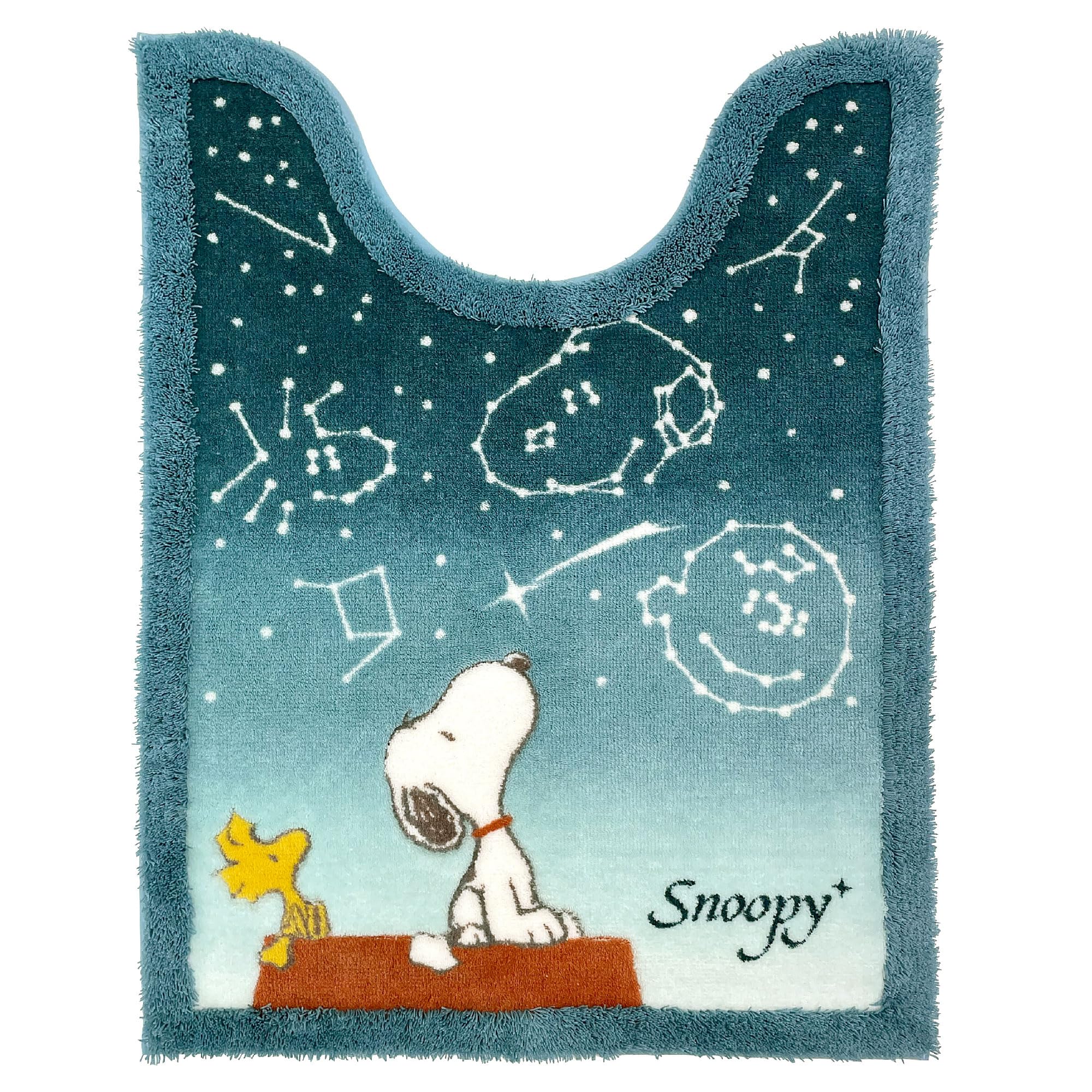 Senko Snoopy Starry Sky Toilet Long 80 x 60 Character Snoopy 34365 Mat, Length, Approx. cm, Blue, Animal, синий