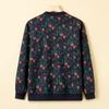 Middle-aged elderly knitted cardigan sweater mother outfit piled thickened elderly clothes grandma autumn and winter coat women's