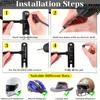 Heavy-Duty Motorcycle Football Helmet Rack with Hooks Space-Saving Garage Home or Office Organizer Pre-Drilled Installation Sturdy Construction
