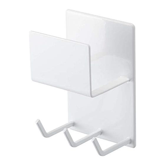 Yamazaki Jitsugyo Magnetic Bathroom Cleaning Tool Holder White Approx. W8 X D6 X H12cm MIST Bathroom Storage Bath Cleaning Sponge 4978