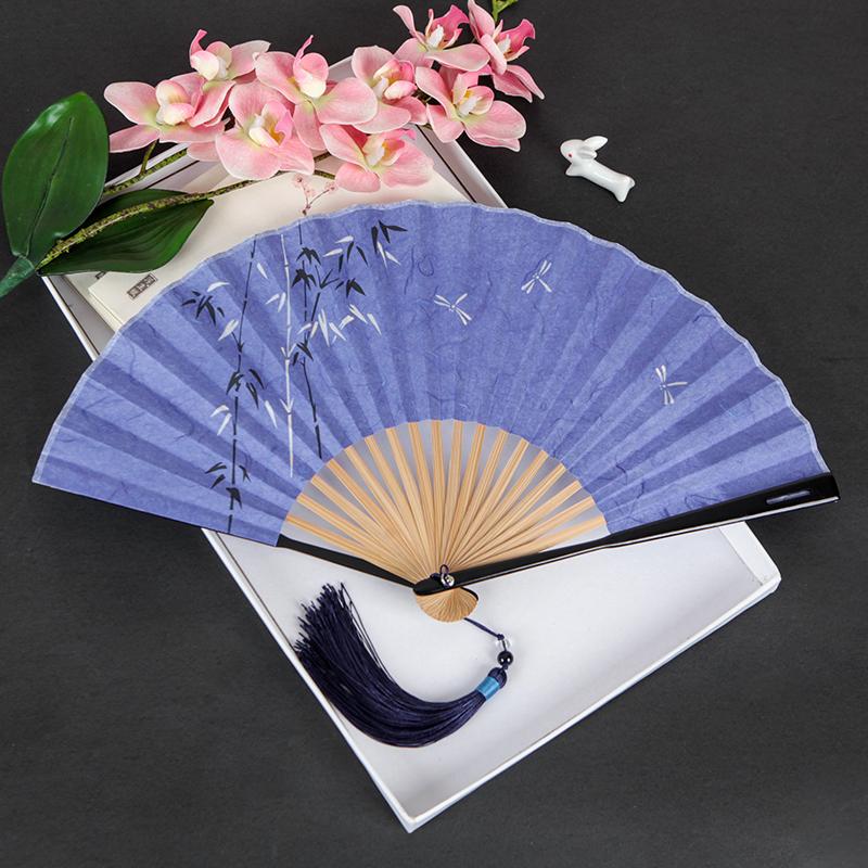 

Женский складной веер в китайском стиле Ventilatore Bamboo Hanfu Ventilator Abanicos Para Boda Портативный летний ручной веер