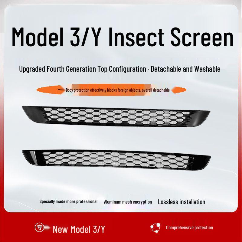 Tesla Model 3 & Y Insect Net Grille Cover - Air Inlet Mosquito Repellent & Water Tank Protector