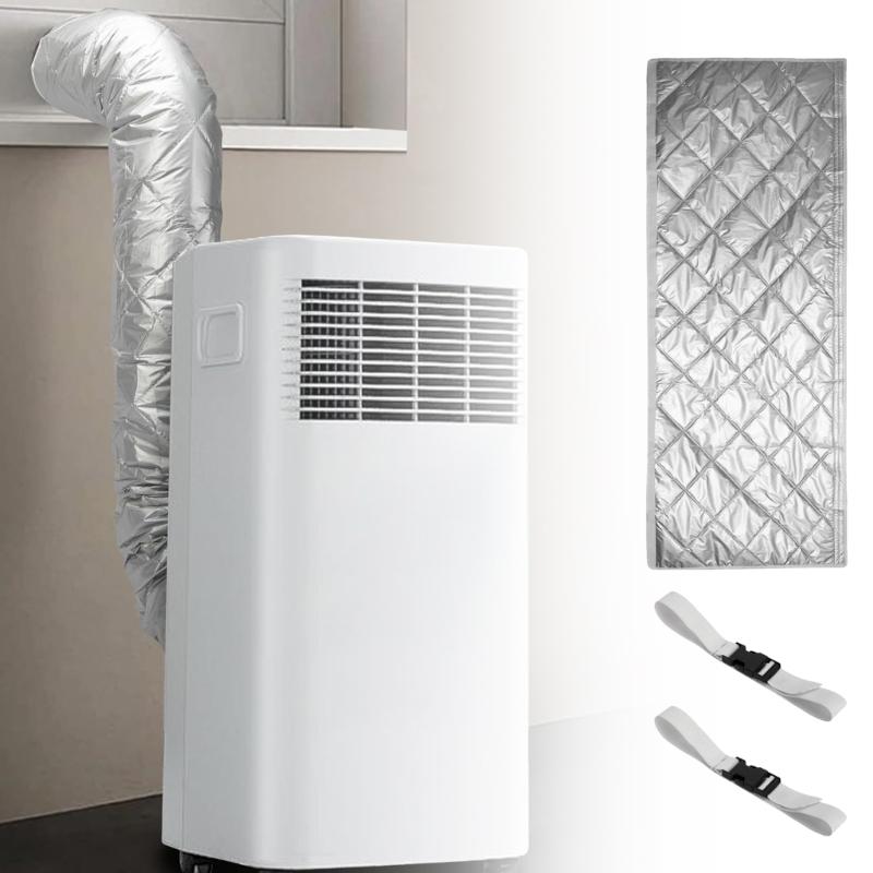 Air Conditioning Hose Insulation Cover Suitable for Exhaust Ducts Thermal Protection with Adjustable Elastic Straps