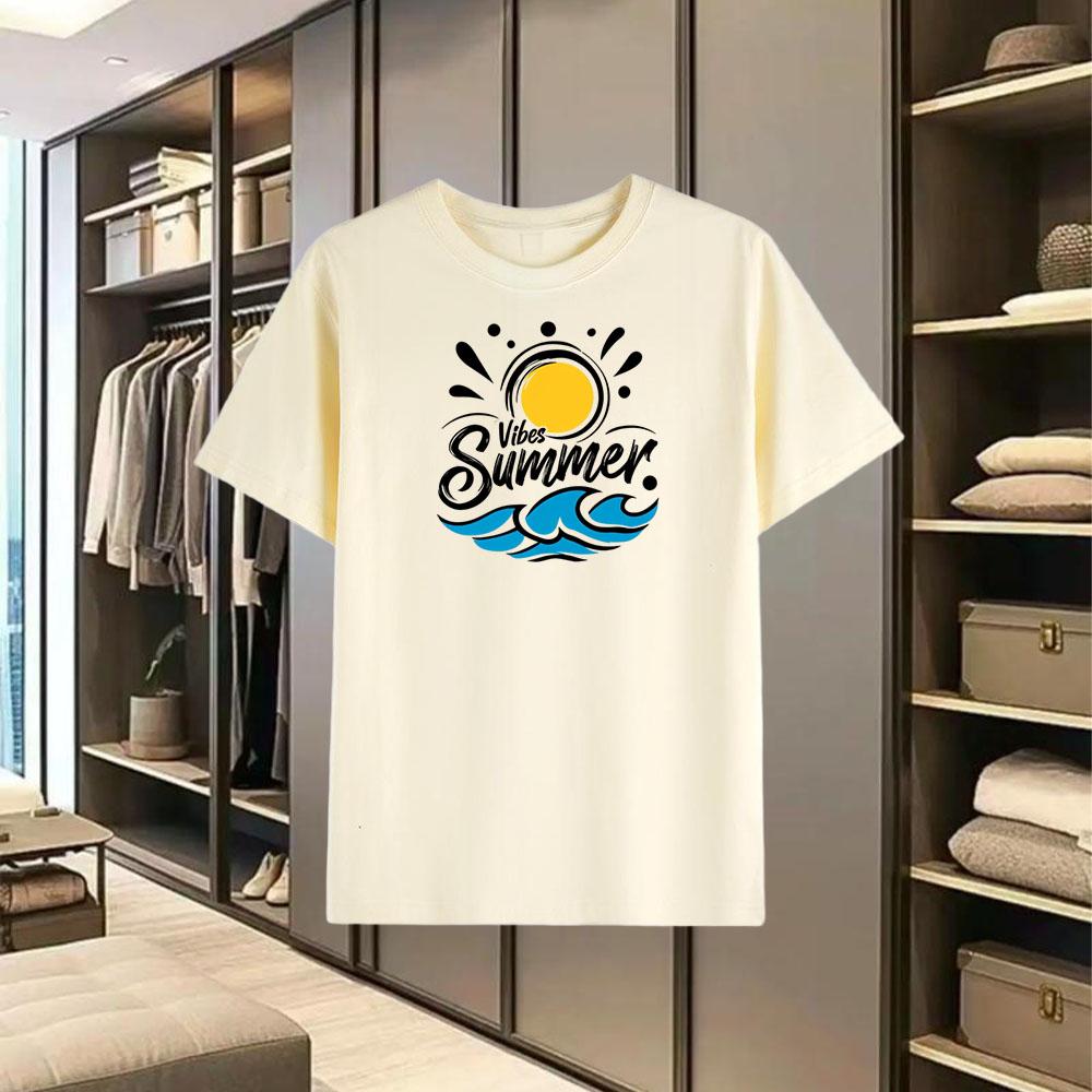 Men's High-Quality 100% Cotton Short - Sleeve T - Shirt for Summer-Casual Comfortable Breathable and Versatile Crew - Neck Top