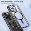 Magnetic Plating Case For iPhone 16 15 14 Plus 13 12 11 Pro Max Camera Lens Protector Glass For Magsafe Wireless Charger Cover