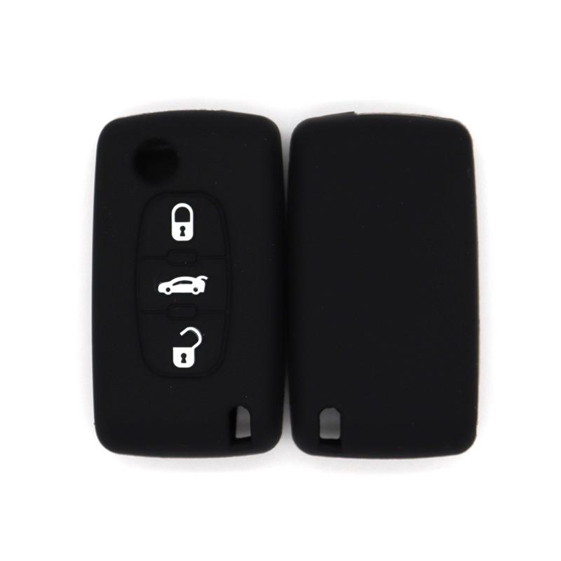 

Car anti-fall key cover, suitable for old Peugeot 206 207301 key cover 307308S, folding type, 3-buckle car key bag чёрный