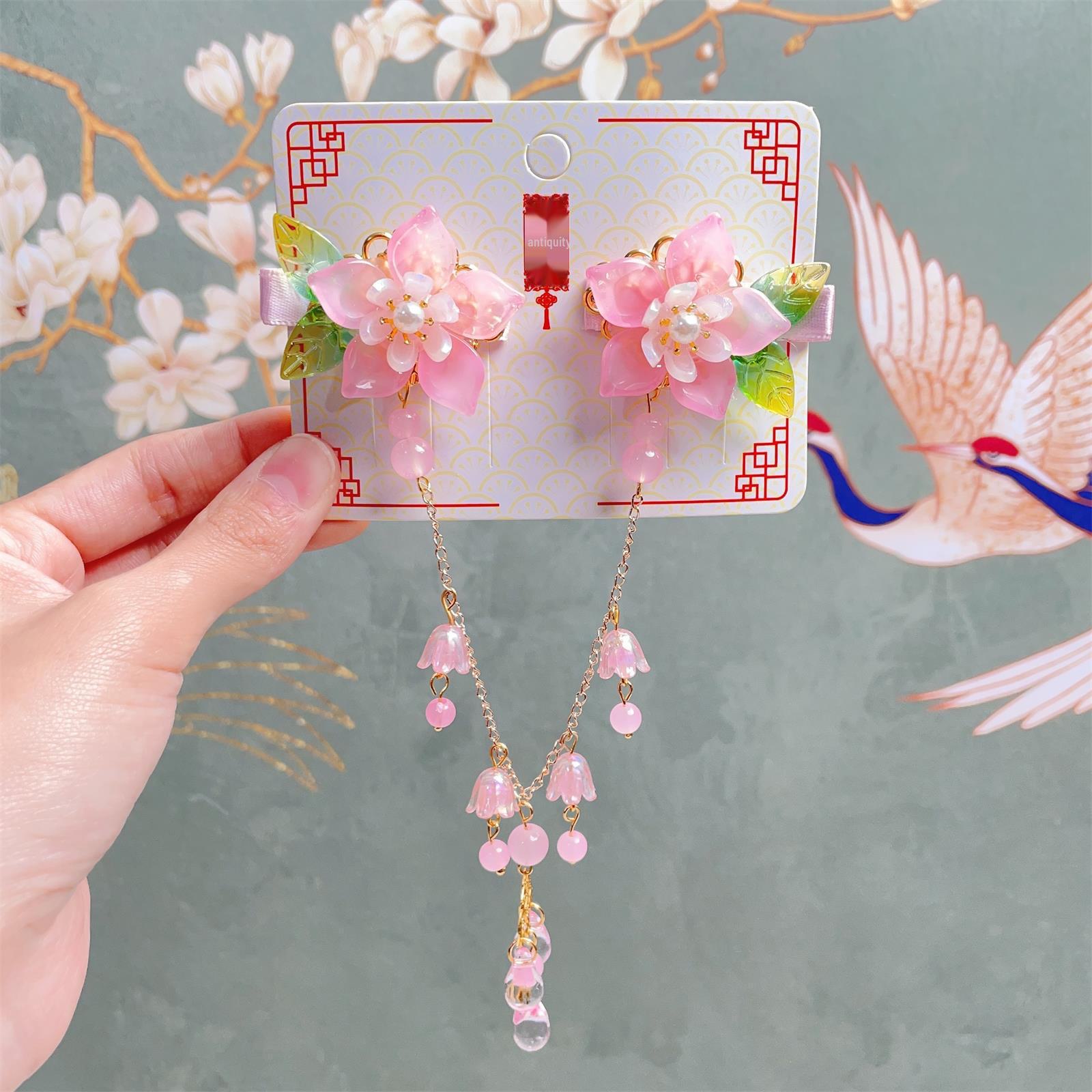 

Детские аксессуары для волос в старинном стиле Hanchen: Заколка для волос с кисточкой и цепочкой на лбу