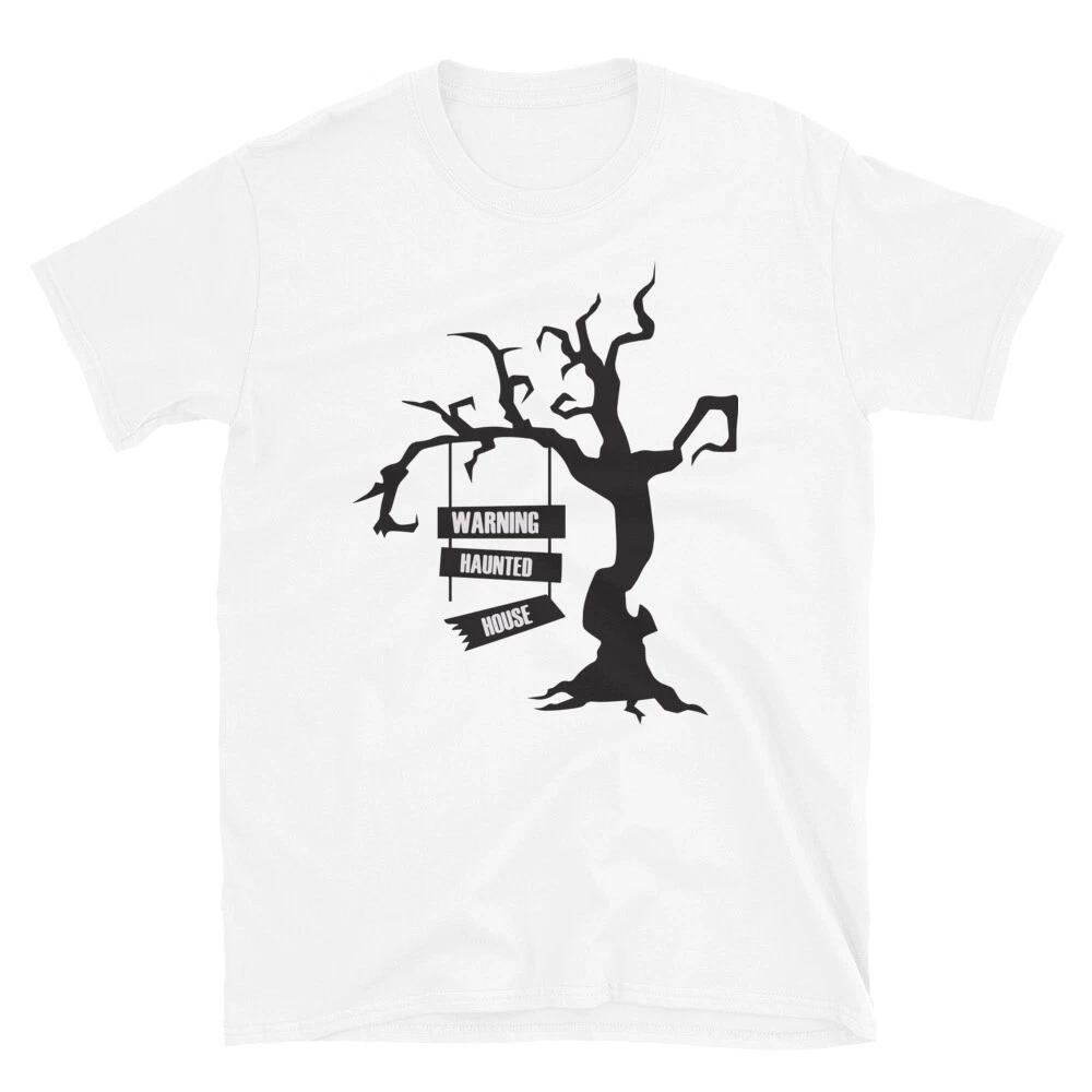 Halloween 2021 Haunted House Warning T-Shirt 2XL