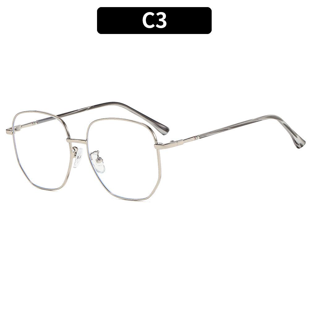 Women's Glasses Men's Fashion Large Frame Metal Glasses