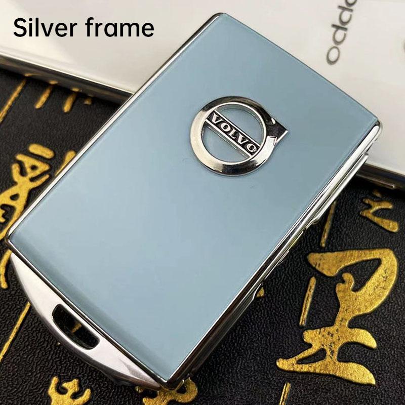 Drvfj6 First Layer Cowhide Car Key Cover for Volvo XC40 XC60 XC90 S60 S90 Keycase Key Shell Protector Buckle Bag Replacement