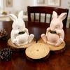 2-Piece Easter Bunny Silicone Mold DIY Cute Animal Basket Hollow Rabbit Soy Wax Silicone Molds Kit Bunny Candle Holder