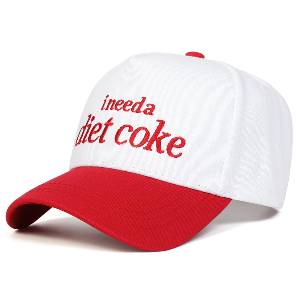 Baseball Stitching Stitched Embroidered Alphabet Coke Diet A Ineed Neutral Gender Women Men For Caps Spring Autumn Outdoor Adjustable Casual Hats
