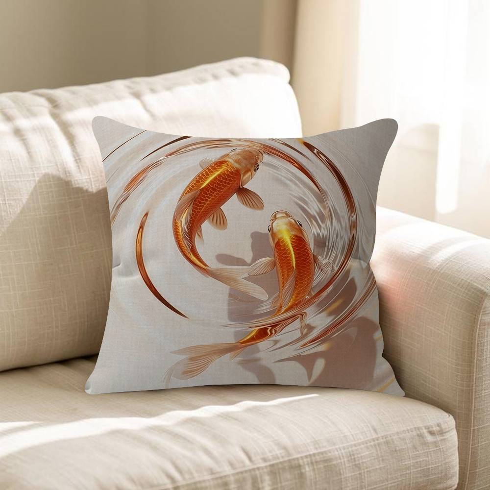 Luckly Koi Goldfish Pillow Anime Pillow Sofa Bed Head Pillow Cover Cushion Cover Fashion