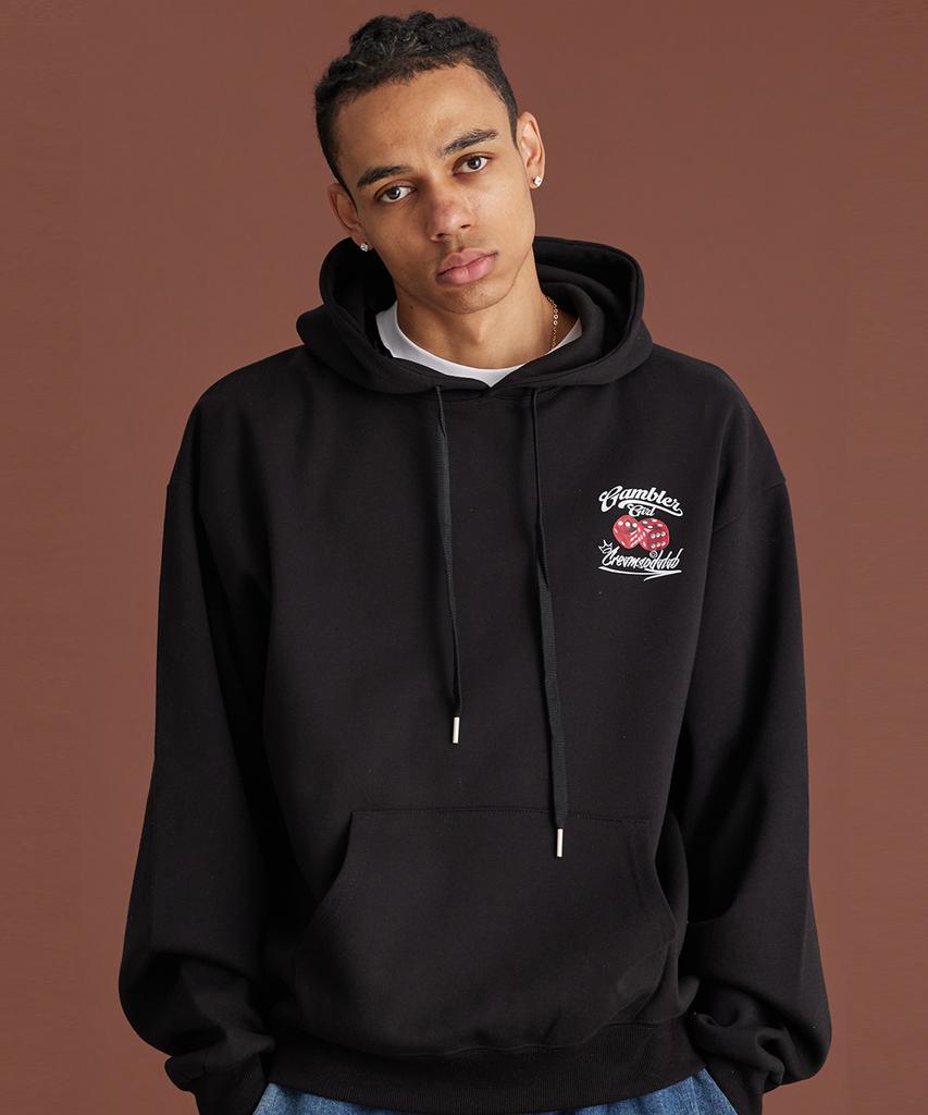 Gambler Girl Red Dice Black White Hoodie