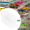 50 Pieces 1/64 Model Car Display Case Clear Storage Box Durability Showcase Practical Protective