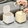 New Pressing Mini Desktop Trash Can Light Luxury Double-Layer Coffee Table Bomb Cover Small Trash Can Storage Bucket Wastebasket