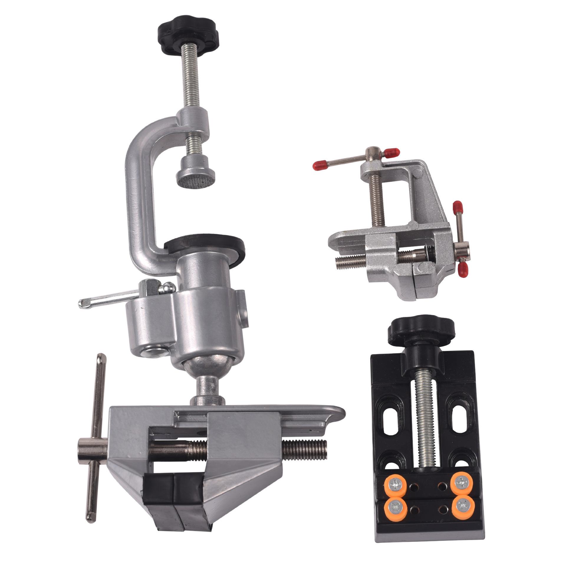 

Mini Precision Vise with Flat-Nose Pliers for Small Workbench Tasks Silver with Red Head Vise (A3C07)