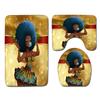 African Women'S Bathroom Floor Mat Three-Piece Bathroom Carpet Toilet Mat Set Doormat Bathroom Non-Slip Mat