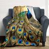 1pc Peacock Pattern Throw Blanket Soft Flannel, Cozy All Season Polyester Perfect for Home, Office