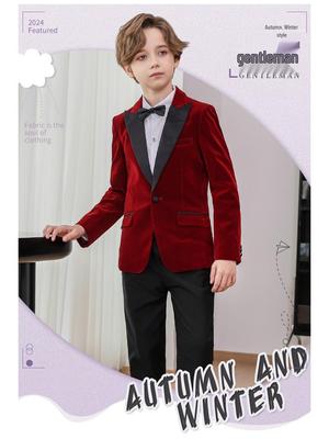 Jungen Anzug im britischen Stil für Herbst/Winter – Pageboy- & Bühnenbekleidung für 1-Jährige