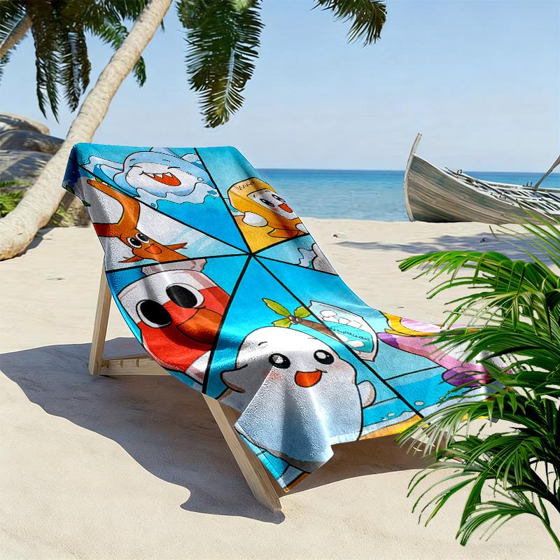 Lankybox Print Beach Towel, Large Soft Quick Dry Towel for Beach Camping Swimming