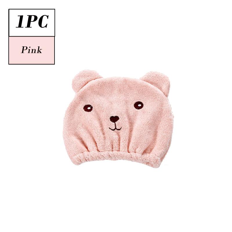 FASHION Lovely Little Bear Hair Drying Cap Towel Microfiber Quickly Dry Hair Shower Hat Wrapped Towels Bathing Cap Bathroom Accessories