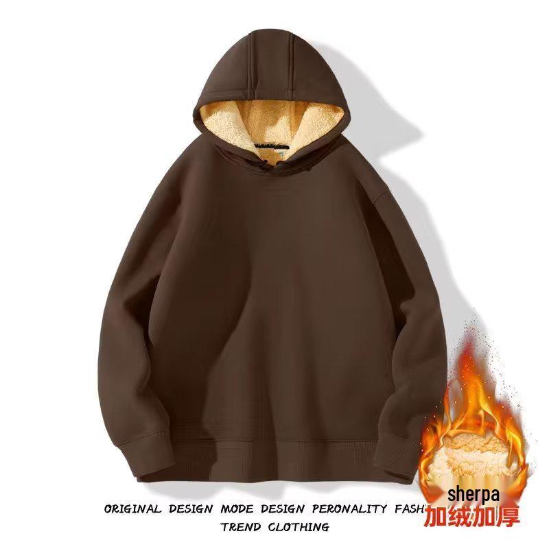 Boys' Winter Lambswool Hooded Jacket - Trendy Japanese Style, Versatile, Casual, and Artistic.