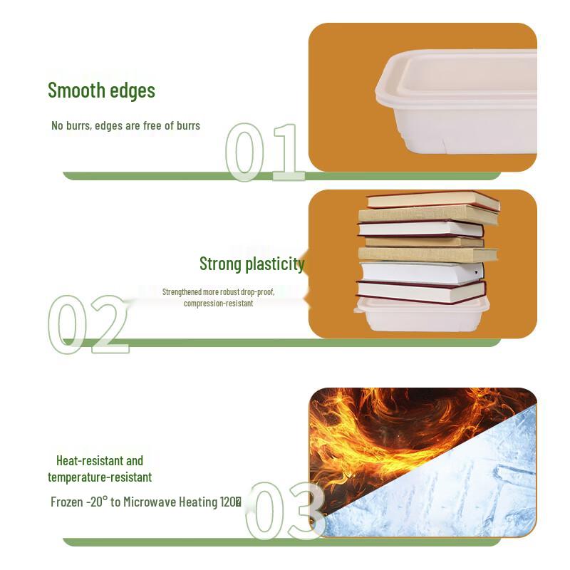 Huazhe Jingwei 650ML Rectangular Biodegradable Meal Box