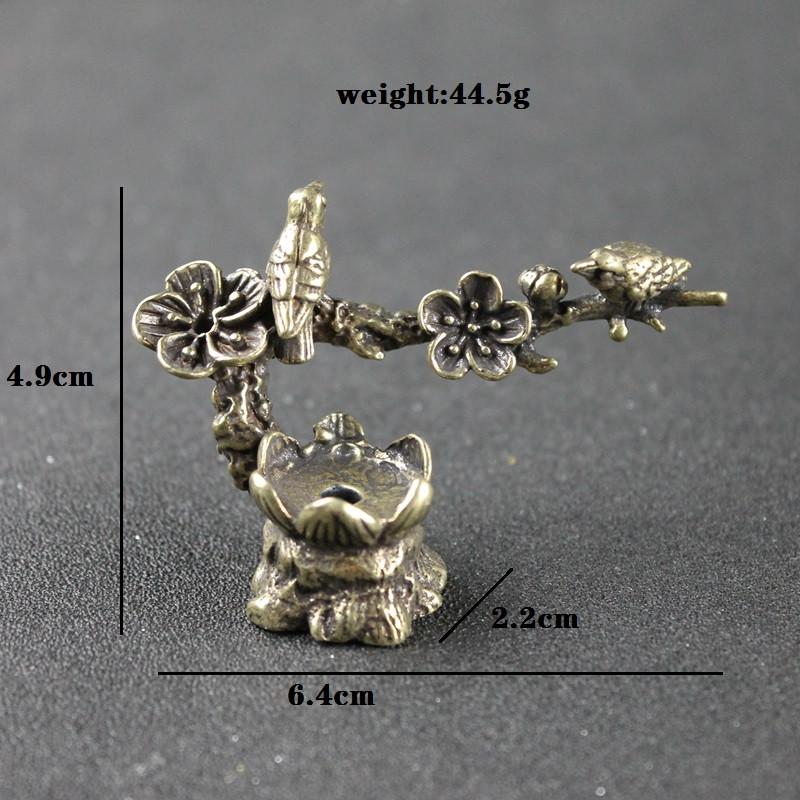 Pure Copper Plum Tree Happy Magpie Bird Miniature Ornaments Antique Brass Cuckoo Figurine Tea Table Decorations Desk Decor Craft