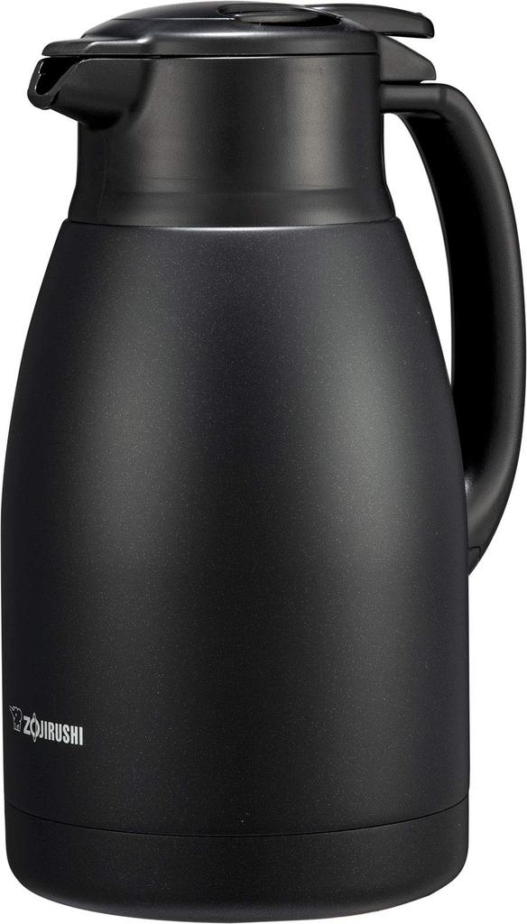 Zojirushi Stainless Steel Vacuum Pot 1.5L, Tabletop, Wide 6.5cm Mouth, Double-Wall Insulated, Hot & Cold Retention, Matte Black SH-HC15-BM