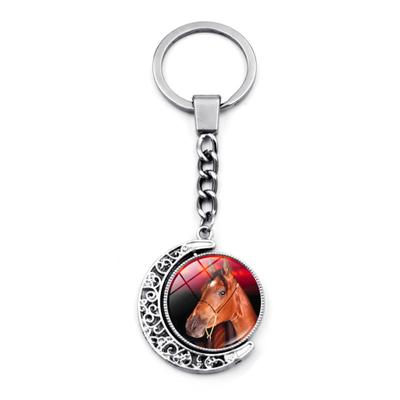 Year Of Horse Commemorative Keychain/bag Charm, Double-sided Rotating Pendant Key Ring.