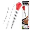 Kitchen Stainless Steel Turkey Baster with 2 Marinade Needle and Cleaning Brush