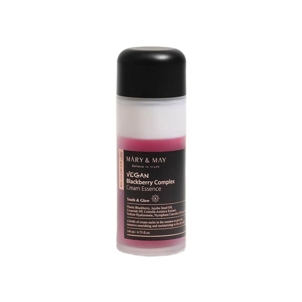 Mary&May Vegan Blackberry Complex Cream Essence 140ml (Intense Hydrating & Skin Barrier Strengthening Facial Milky Toner)