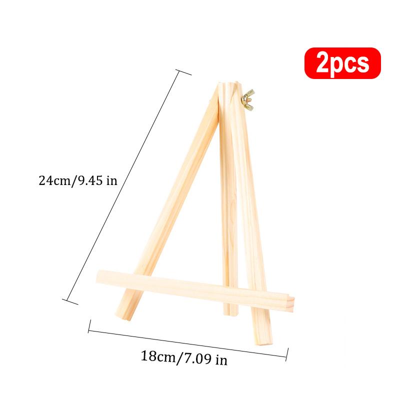 

2pcs Wooden Easel For Painting,30/40/50cm Height Portable Folding Desktop Display Triangle Bracket,Art Supplies