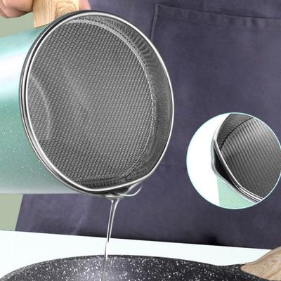 Fine Mesh Cooking Oil Storage Can with Strainer with Lid Oil Filtration Can Heat-Resistant Ergonomic Handle