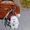 Cute West Highlands Plush Keychain Cartoon Stuffed Puppy Keychain Couple Car Key Chains Jewelry Gift Backpack Hanging Decoration