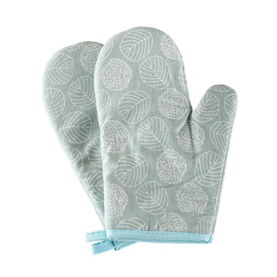 2Pcs Heat Resistant Oven Gloves Non-Slip Silicone Mitts for Baking Grilling Microwave Cooking Gloves зелёный