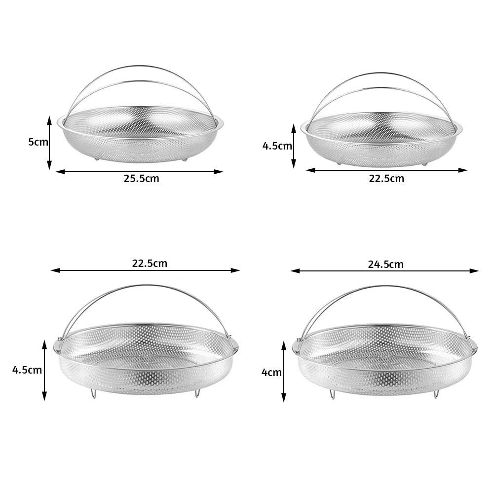 Multi-function Stainless Steel Steaming Tray Drain Basket Large Capacity Veggie Drain Basket For Home Use
