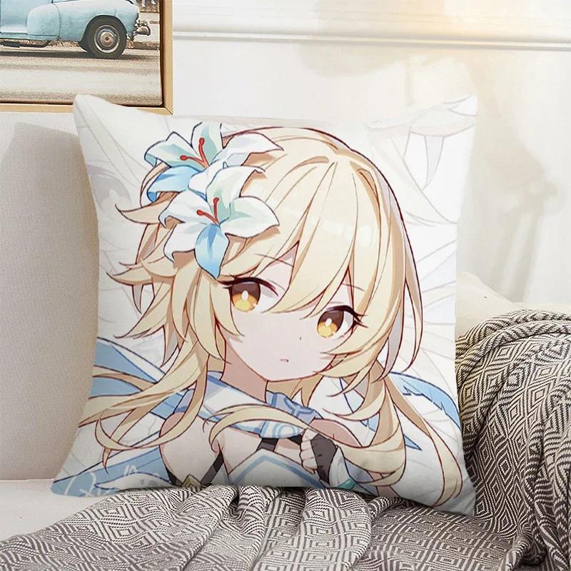 Genshin Impact Cushion Cover 45*45 Pillow Covers Decorative Sofa Cushions Pillowcase  Pillows Decor Home Pillowcases
