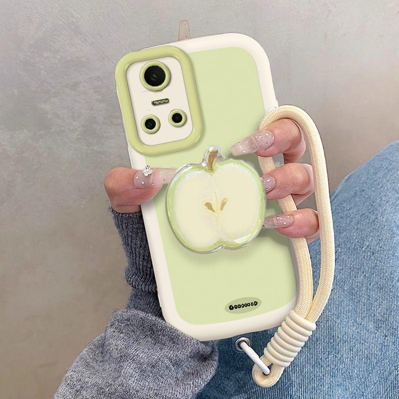 

Cream Milk Green Bracket Is Suitable for Realme GT Neo3 Mobile Phone Case Cartoon All-inclusive Soft Case Anti-drop Protective Case True GTNeo3